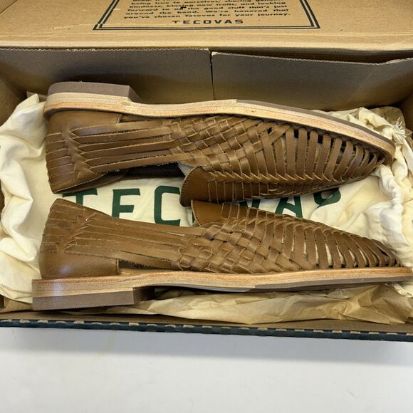 Tecovas Mateo Huarache Slip On Butterscotch Cowhide Leather Woven New SZ 10.5 - Picture 9 of 10